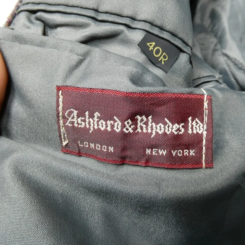 Ashford & Rhodes ltd Blazer‎ Mens 40R Gray Tweed Two Button Notch Lapel Jacket